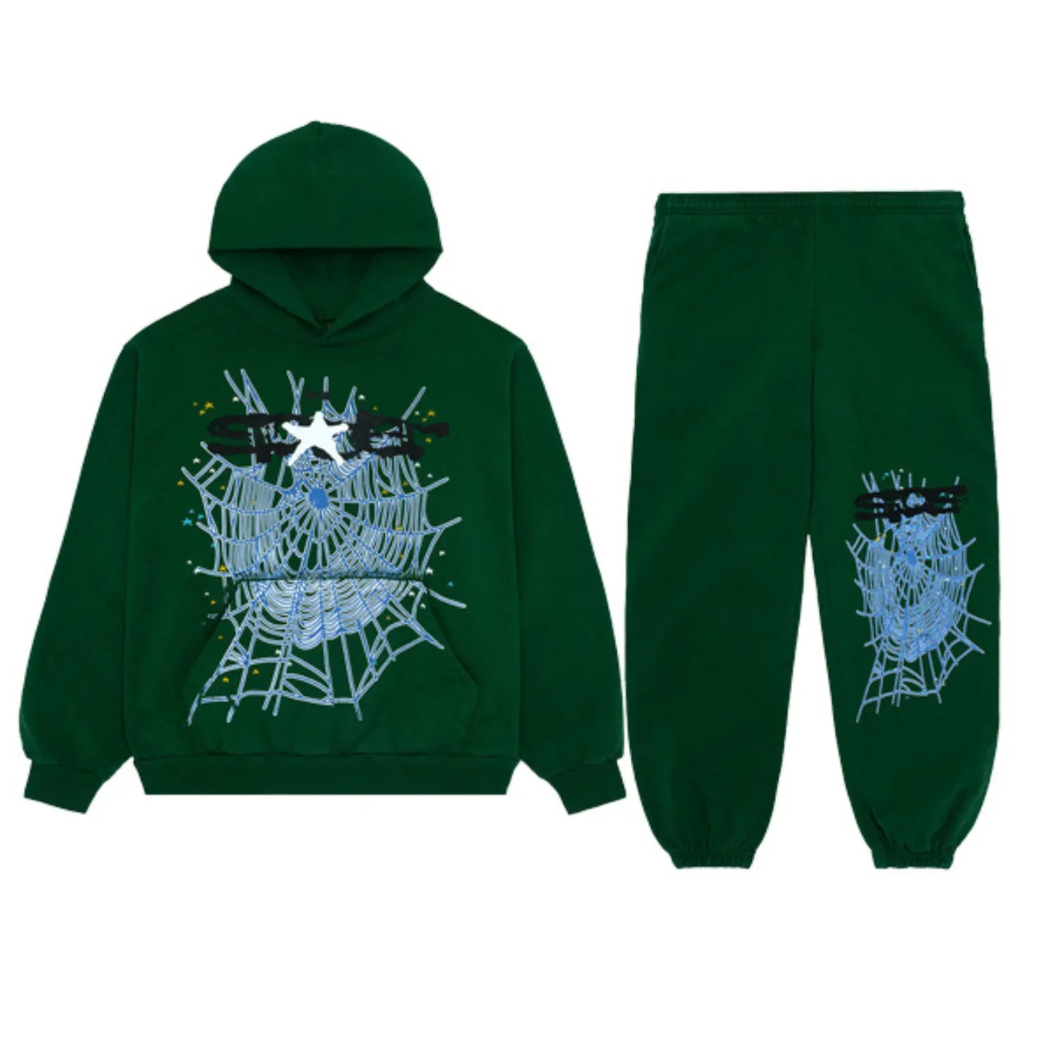 Sp5der Web Tracksuit Hunter Green – Spider Hoodie