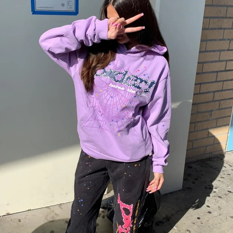 Sp5der Acai Hoodie Purple