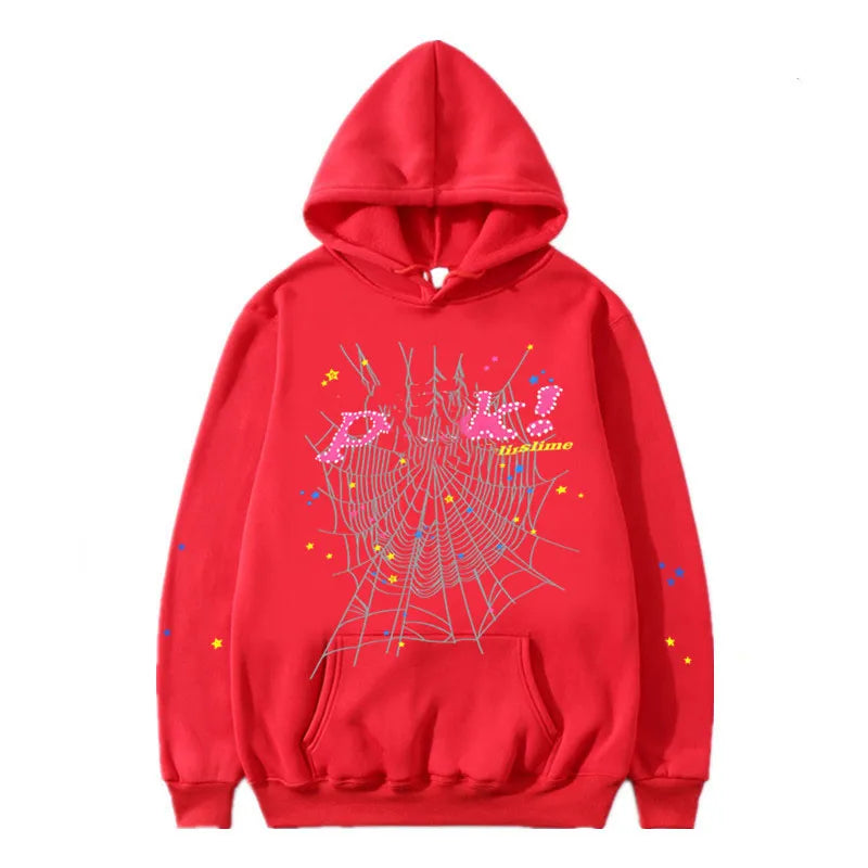 Sp5der Gray Hoodie ‘Red’