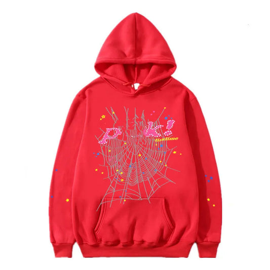 Sp5der Gray Hoodie ‘Red’