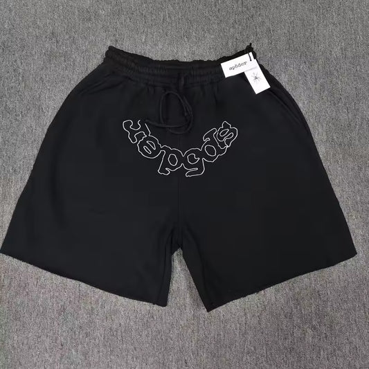 Sp5der Sweatshort Black embroidered